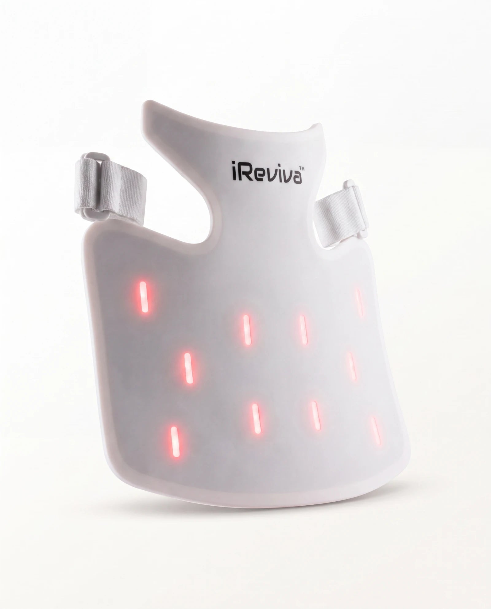 iReviva Pro 234 silicone LED mask covering face, neck and upper chest