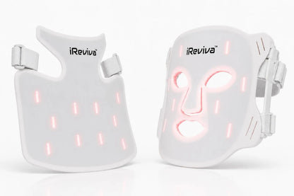 iReviva Pro 234 LED light therapy system with face, neck and chest components