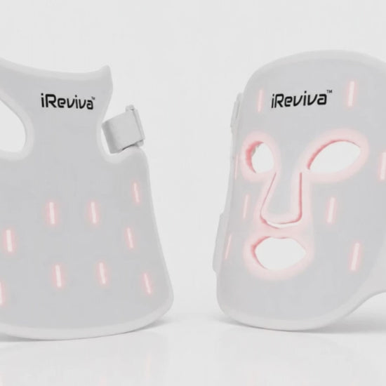 iReviva Pro 234 face, neck and chest LED light therapy demonstration