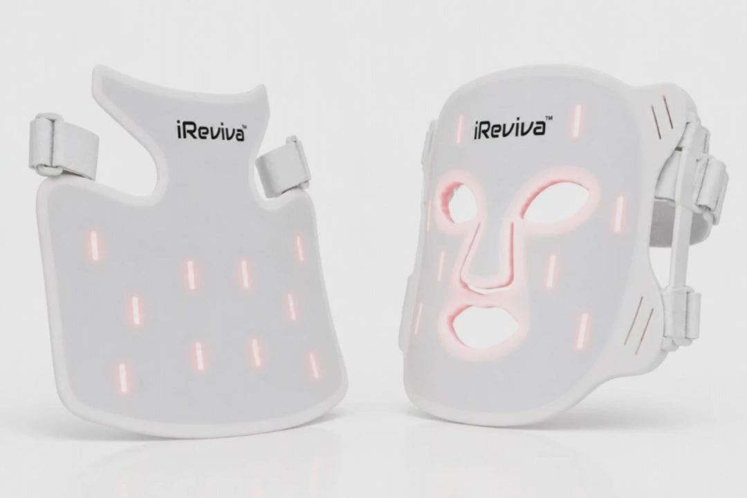 iReviva Pro 234 face, neck and chest LED light therapy demonstration